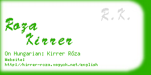 roza kirrer business card