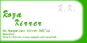 roza kirrer business card